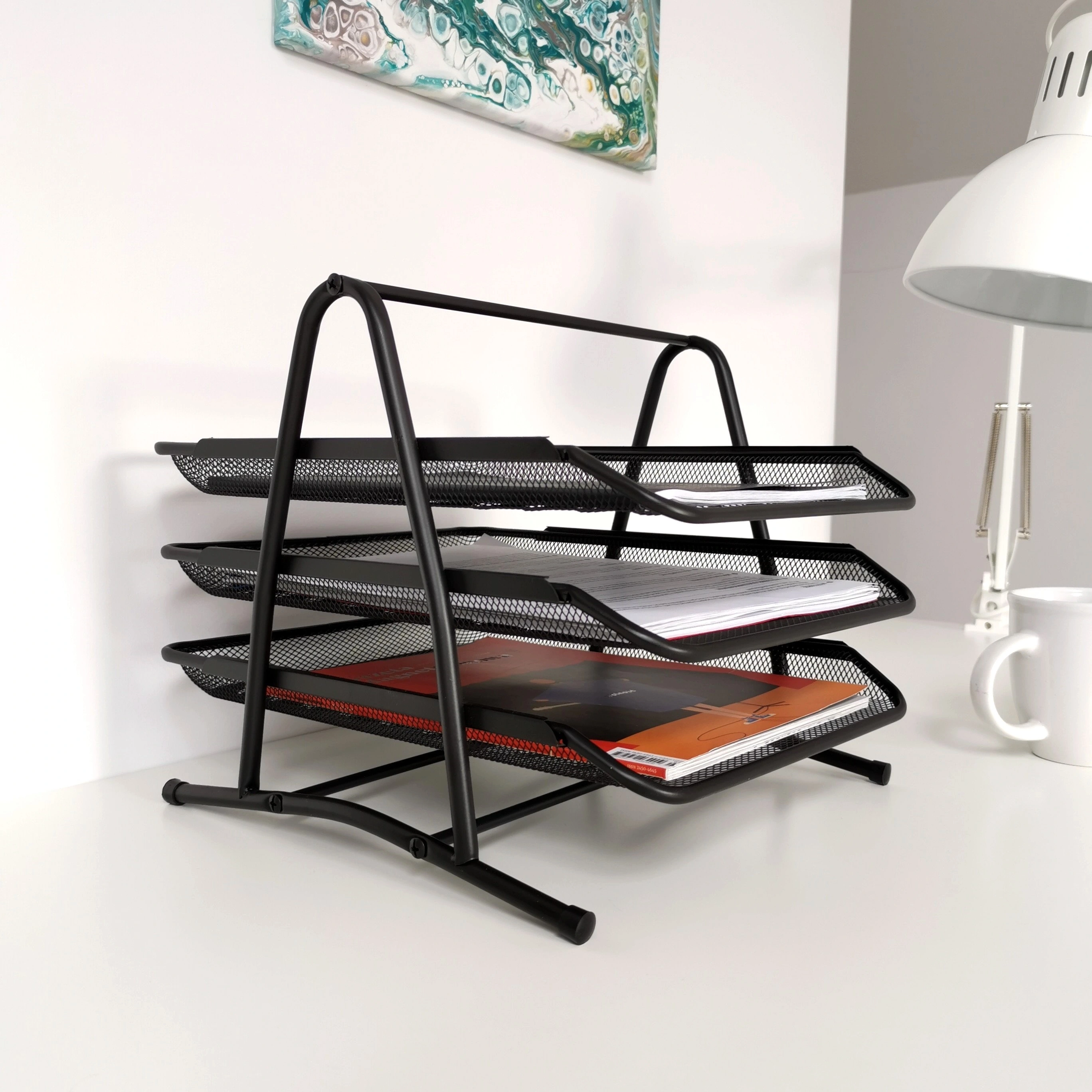 Organizer na dokumenty d.rect OFFICE — tacka biurowa 3-poziomowa